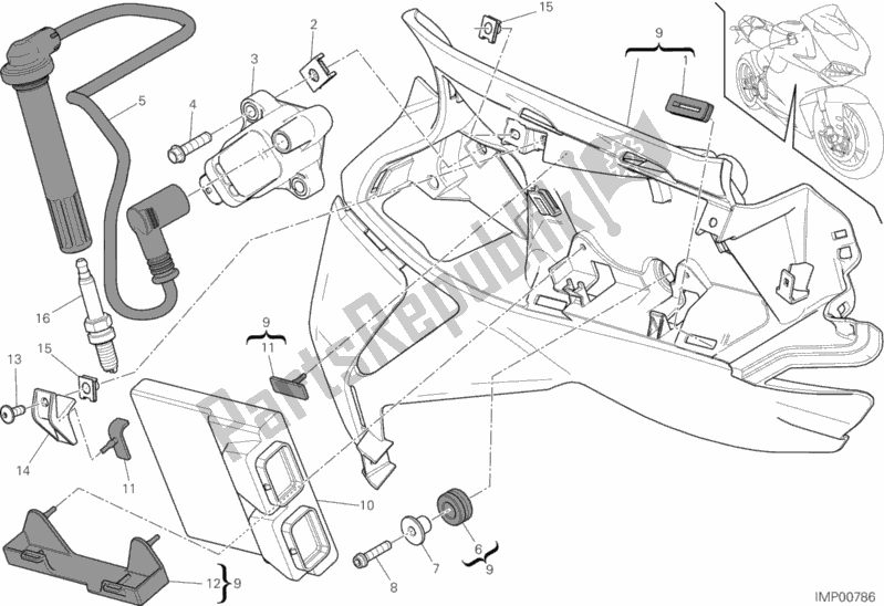 Tutte le parti per il Centralina del Ducati Superbike 1199 Panigale S USA 2012